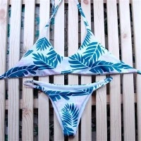 Blush Base Palm Frond Print Snámh Set